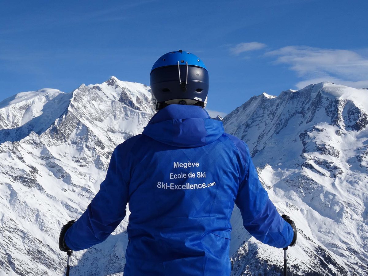 Votre moniteur face au Mont-Blanc