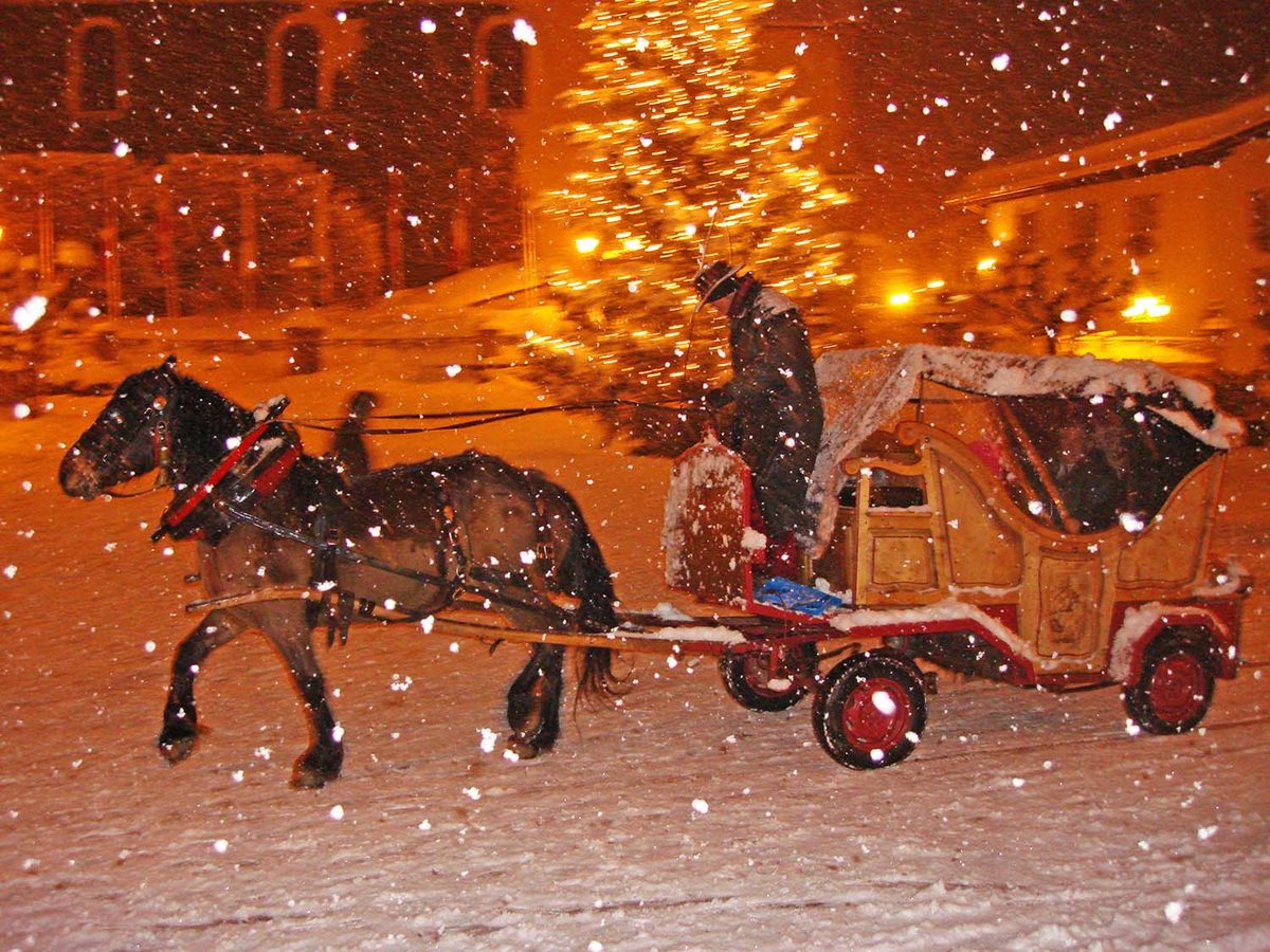 Calèche dans le village